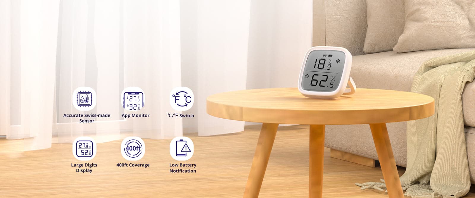 SONOFF SNZB-02D Zigbee LCD Smart Temperature Humidity Sensor, featured media 1