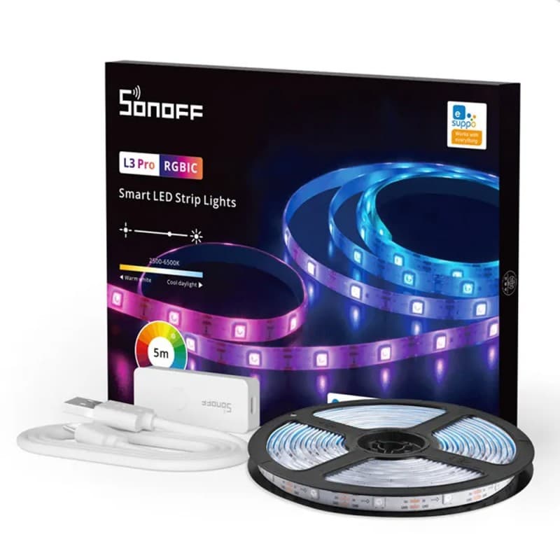 SONOFF L3 Pro RGBIC Smart LED Strip Lights-5M/16.4Ft